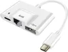 adattatore USB-C 3 in 1 per USB / Ethernet / USB-C - Bianco Anteprima dell’immagine prodotto 1