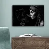 Wanddeko 30x20 cm - Frau - Panther - Luxus - Schwarz - Weiß Produktbild-Vorschau 4