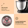 A collage of images showcasing features of a kitchen mixer. Produktbild-Vorschau