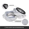 Two silver star-shaped nuts with black rubber rings, used for securing weights on barbells. Produktbild-Vorschau