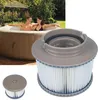 A couple relaxing in a hot tub, with a close-up of a filter cartridge. Produktbild-Vorschau