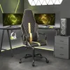 Möbel Gaming-Stuhl Schwarz und Golden Kunstleder DE4173 Produktbild-Vorschau 1