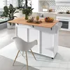 Esstischwagen Weiß 129x46(71)x91,5 cm mit Klapptischplatte, Produktbild-Vorschau 10