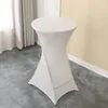 Tischhusse für Stehtisch Ø80 cm - Weiß - Stretchhusse - Produktbild-Vorschau 6