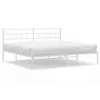 vidaXL Struttura letto con testiera in metallo bianco Anteprima dell’immagine prodotto 1
