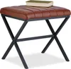 Relaxdays Sitzhocker, gepolstert, Kunstleder, Metall, Produktbild-Vorschau 1