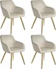 Chaise MARILYN Effet velours style scandinave - crème/or, Voir les images du produit 1