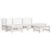 The Living Store 6-tlg. Garten-Lounge-Set Weiß Massivholz Produktbild-Vorschau 3