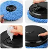 Collage of four images showing how to use a robotic floor cleaner. Podgląd zdjęcia produktu