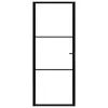 vidaXL Innentür ESG Glas und Aluminium 93x201,5 cm Schwarz Produktbild-Vorschau 2