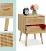 Comodino Relaxdays, set da 2, 2 cassetti, rattan, effetto Anteprima dell’immagine prodotto 5