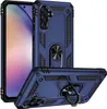 Multiple views of a blue phone case with a built-in ring holder, shown against a white background. Produktbild-Vorschau