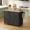 Grote, mobiele keukentafel, 137x43(76)x92 cm, eikenhout, Productafbeelding-voorbeeld 14