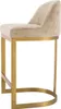 Casa Padrino Luxus Barstuhl Sandfarben / Messing 53 x 48 x Produktbild-Vorschau 3