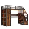 Flieks Etagenbett Metallbett 90x200cm mit Schreibtisch und Produktbild-Vorschau 10