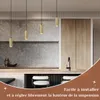 ZMH Hanglamp, eettafel, hanglamp met 4 lampen, zwart, goud, Productafbeelding-voorbeeld 12