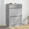 Schuhschrank mit 2 Klappen Betongrau 80x34x116 cm Produktbild-Vorschau 2