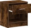 A single wooden nightstand with one drawer partially open, shown against a white background. Náhled obrázku produktu