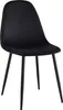 A black velvet chair with four black metal legs, shown from a three-quarter angle against a white background.
