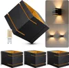 SSC-LUXon 4 Stück KOURA Wandlampe schwarz gold – moderne Produktbild-Vorschau 1