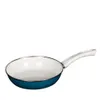 A blue frying pan with a white interior and handle is shown against a white background. Produktbild-Vorschau