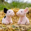 Animigos maialino di peluche in nero e rosa Anteprima dell’immagine prodotto 3