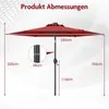 Parasol COSTWAY 230 cm z oświetleniem LED zasilanym energią Podgląd zdjęcia produktu 3