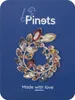 PINETS Brosche Kranz Blatt Strass Blume Geschenk Produktbild-Vorschau 2