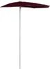 vidaXL Polovičný slnečník so stožiarom 180x90 cm Bordeaux Náhľad obrázku produktu 1