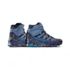Wanderschuhe "Ultra Raptor II Mid GTX" von La Sportiva in Blau und Schwarz mit orangefarbenen Akzenten. Voir les images du produit