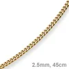 2-5mm-Panzerkette-585-Gelbgold-45cm Produktbild-Vorschau