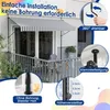 A balcony with a striped awning installed. Náhled obrázku produktu