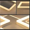 Collage of close-up shots of a modern geometric LED ceiling light. Produktbild-Vorschau