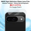A close-up of a smartphone camera lens protector being applied to a Google Pixel 9. Produktbild-Vorschau