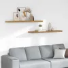 vidaXL Nástenná polička, 2 ks, hnedá, 120 x 23,5 x 3,8 cm, Náhľad obrázku produktu 2