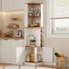okwish Weiß Eckschrank mit Weinglasregal und offenen Produktbild-Vorschau 2