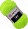 A ball of neon green yarn with a label. Podgląd zdjęcia produktu
