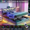 Lit Coffre 160 X 200 Cm Avec LED Et Ports USB, Étagères Voir les images du produit 5