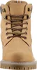 Close-up front view of a tan lace-up boot. Produktbild-Vorschau