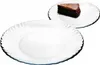 Two white dessert plates, one with a slice of chocolate cake on it, against a white background. Anteprima dell’immagine prodotto