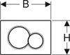 A diagram showing dimensions of a toilet flush plate. Anteprima dell’immagine prodotto