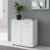 FineBuy Komoda biela s dvierkami a zásuvkami 71 x 78 x 35,5 Náhľad obrázku produktu 2