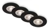 Set 4 spots LED encastrables modernes noir Ø90mm, 5W 480lm Voir les images du produit 1