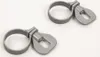 Two gray plastic hose clamps with a lever mechanism are shown on a white background. Voir les images du produit
