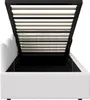 An open bed frame showing the storage compartment and slatted base. Produktbild-Vorschau