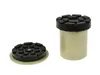 Two parts of a pneumatic car jack are shown against a white background. Voir les images du produit