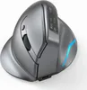 A close-up, angled view of a gray vertical ergonomic mouse. Produktbild-Vorschau