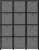 vidaXL Würfel-Regal mit Boxen 12 Fächer Schwarz 103x30x141 Produktbild-Vorschau 1