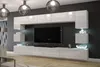 Furnitech Wohnwand Wohnzimmer Möbel (Weiß) mit LED Weiß - Produktbild-Vorschau 1