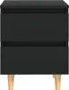 Comodini 2 pezzi con gambe in legno di pino nero 40x35x50 Anteprima dell’immagine prodotto 4